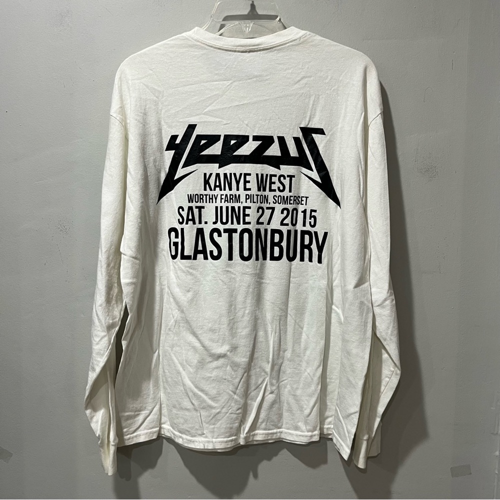 Kanye West Yeezus Tour Los Angeles‎ FYF Fest 2015 Shirt Large White Long Sleeve
